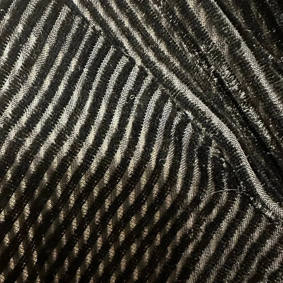 Velvet Striped burnout sheer black Michelle blouse top by line & dot size M - Picture 14 of 15